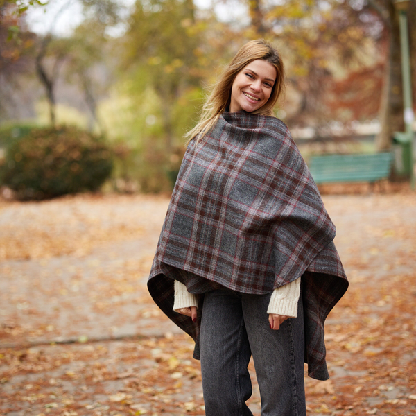 Grey Maroon Plaid